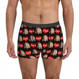 Lustig Unterwäsche Herren - Anpassen Boxer Briefs Personalisierte Unterhose Personalisiert Boxershorts mit Foto Gesicht Male Retroshorts für Herren Weihnachten Valentinstag Geburtstag Geschenk