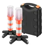 ZONJIE 2 Leuchten LED Notfall Flares Set, Rotes Licht für Autobahn Straß Sicherheitsleuchte Camping-Lampe Alternative zu Sicherheitsdreieck LED-Notfall