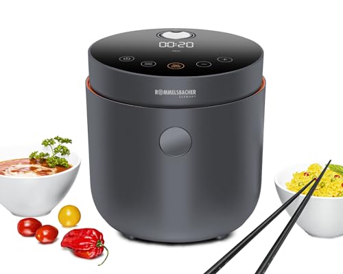 ROMMELSBACHER Multi Reiskocher MRK 500 - 6 Programme (Reis, Vollkorn, Low Carb, Suppe, Milchreis, Aufwärmen), Cool-Touch Gehäuse, herausnehmbarer antihaftbeschichteter Innentopf, 500 Watt