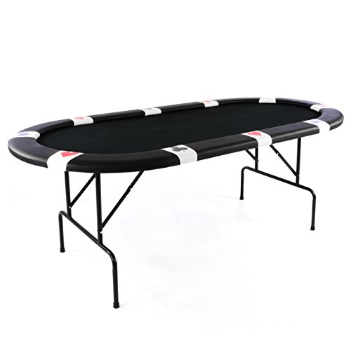 Nexos Trading Casino Pokertisch klappbar L 215 x B 115 x H 79 cm Armlehnen Schwarze Pokerauflage Klapptisch für 10 Spieler Deluxe Sonderedition