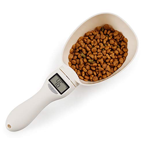 WELUV Digitale Löffelwaage Messlöffel Küchen Waage mit schüssel Haustier Hund Katze Food Waage LCD Display Elektronische Kochen Backen Mehl Lebensmittel Waage