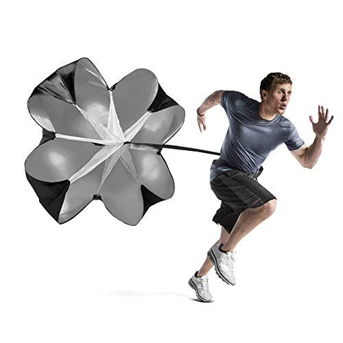 Generic 56 Zoll Resistance Fallschirm Sprintfallschirm Resistance Parachute für Running Speed Training Fussballtraining Zubehör zur Verbesserung der Geschwindigkeit Ausdauer