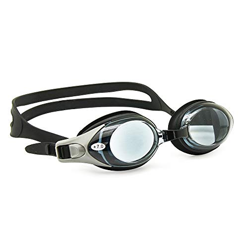 EnzoDate Schwimmbrille + 1 bis + 8, -1 bis -8, Anti-Beschlag UV-Schutz Wasserdicht