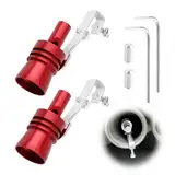 2 Stück Auspuff Sound Booster, Aluminiumlegierung Turbo Sound Pfeife Größe XL für Endrohr Schalldämpfer, Universal Auto Turbo Whistle Auspuff für Automobile auf Alle Modelle(Rot)