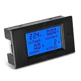 DEWIN Energiezähler, PZEM-021 AC80-260V 20A LCD Digital Amperemeter Voltmeter Strom Spannungsmesser Strom Energiezähler Monitor