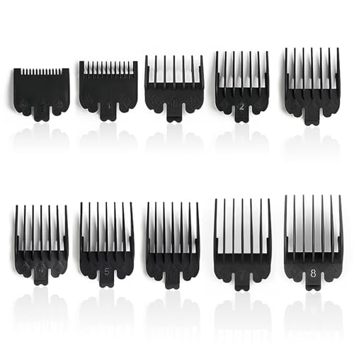 Trimmer Aufsätze, Haarkämme set Haar Clipper Magic Clip Haarschneidemaschine Bartschneider Aufsteckkamm Aufschiebekämme für Schermaschine Friseur Salon Werkzeug (Schwarz)