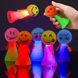 Wishstar 12PC LED Feder Leucht Springendes Spielzeug, LED Leuchtspielzeug Kinder, mitgebsel kindergeburtstag, LED Jumping Emoticon Leuchtspielzeug Kinder