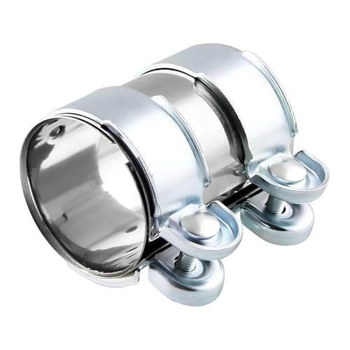 Auspuff Rohrverbinder Doppelschelle Rohrverbinder Abgasrohrverbinder Auspuff Klemmschelle Auspuffschelle Auspuff Schellen Klemmen Auspuffrohrklemme Edelstahl Turbo Schalldämpfer Bandschelle
