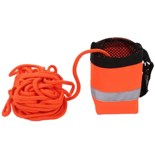 Wurfsack mit reflektierendem, Wasserrettung Wurfseil Wasser schwimmende Tasche Orange Sicherheitsausrüstung Wasser schwimmendes Seil für Kajak Bootfahren Rafting Eisfischen Schwimmen Wassersport