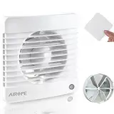 Airope Timer,100 mm Abluftventilator mit Rückschlagventil + Integriertes Moskitonetz,Low Wattage,7 W,Wenig Lärm nur 26 dBA,Wandmontage,für Bad,Küche,WC,Büro,Leiser Betrie (Timer 100 mm)