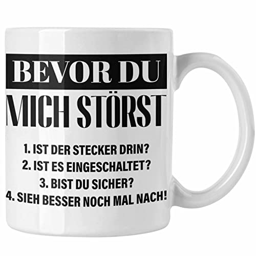 Trendation - IT Techniker Geschenk Tasse Support IT Informatiker Geschenk Lustiger Spruch Männer (Weiß)