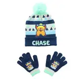 Paw Patrol Baby Jungen Beanie Mütze und Handschuhe Set Warme Kinder Wintermütze Chase Marshall Rubble Mütze Set für Kinder Gr. 52 54 (Grün, 54)