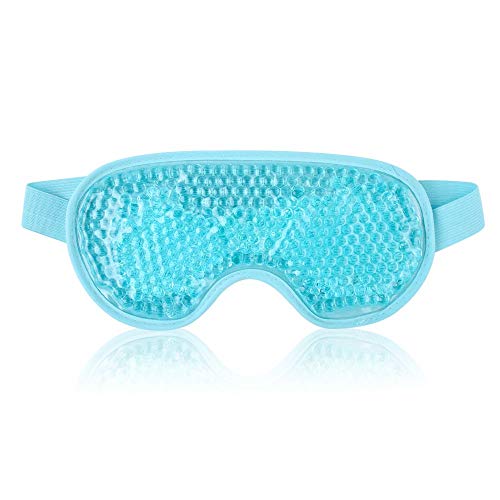 NEWGO Augenmaske Kühlend Kühlmaske Gesicht Kühlbrille für Migräne, Kopfschmerzen, Geschwollene, Müde Augen, Augenringe, Sinusschmerzen, Ice Eye Mask (Blau)