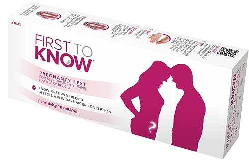 First To Know – Der erste Schwangerschaftstest mit Blut, den man alleine machen kann – Packung mit 2 Tests