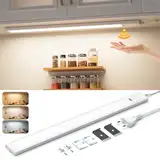 Lureshine Unterbauleuchte Küche LED Dimmbar, 41cm Unterschrank Beleuchtung Küche mit Berührungsloser Sensor,3 Farbtemperatur Küchenlicht, Ultra Dünn Hell Lichtleiste für Schrank,Regale,Werkbank, 700LM