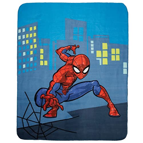 CTI Spiderman Home Hero Fleece Decke 110x140 cm Plaid 110x140, Polyester, Blau