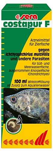 sera costapur F 100 ml - Arzneimittel für Fische gegen Ichthyophthirius multifiliis und andere einzellige Hautparasiten, Medizin fürs Aquarium