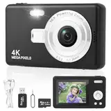 Digitalkamera Fotokamera mit 64GB Karte,Tragbare Fotoapparat mit 2,4" LCD Bildschirm,HD 1080P Fotokamera Kompaktkamera,40MP Fotoapparat,8X Digital Zoom Digital Kamera für Teenager,Anfänger (Schwarz)