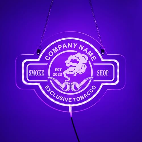 soulglass Benutzerdefiniertes Acryl Rauchladen LED Schild, Personalisiertes Rauchladen Schild, Tabakladen Neonschild, Rauchen Neonschild, Pfeifen Neonschild, Rauchladen Wanddekoration