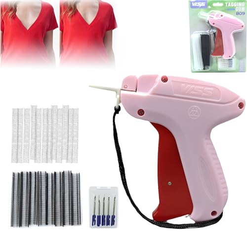 WTZWYFWJ Schnelles Fixiergerät Für Kleidung,Mini Quick Repair Garment Sewing Machine,Instant Button Garment Connector,Kleider-Etikettierpistole,Mikro-Tagging-Stichwerkzeug Für Kleidung,(Pink)