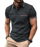 SwissWell Herren Poloshirt Kurzarm Atmungsaktiv Tennis Golf Polo Sommer Freizeit Sport Schnelltrocknend T-Shirts Regular Fit