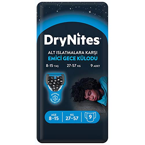 Huggies DryNites hochabsorbierende Pyjamahosen Unterhosen für Jungs 8-15 Jahre, 9 Stück