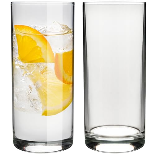 KONZEPT Gläser Set 6-teiliges 280ml Transparente Longdrinkgläser Set, Wassergläser Spülmaschinenfest, Ideal als Saftglas