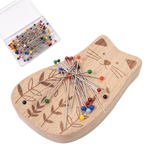 Magnetkissen Nadelkissen | Magnetischer Nähnadelhalter Aus Holz,Mit Hundert Nadeln Mehrzweck Tierform Clip Organizer Schneider Tailoring Quilting