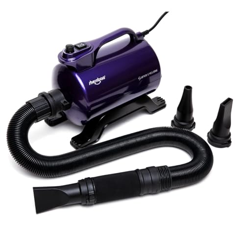 Hundefön Blower Pet Dryer Haustier-Fellpflegegebläse mit Heizung stufenlos 5.0 PS (Lila)