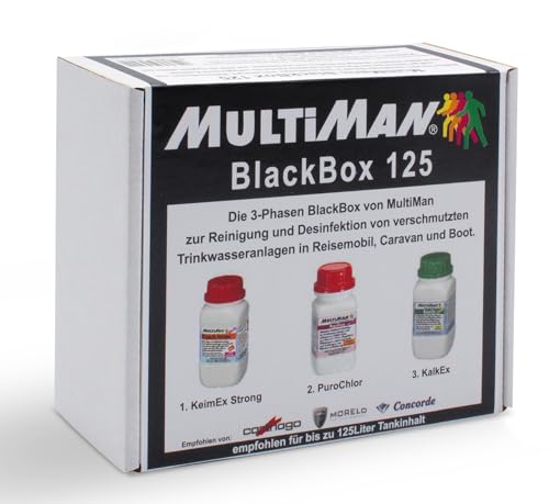 Multiman BlackBox 125-3-er Set für Tanks ab 10-125 l - Sanierung und Regenerierung von Trinkwasseranlagen mit Alten Biofilmen in ungepflegten o. gebrauchten Fahrzeugen