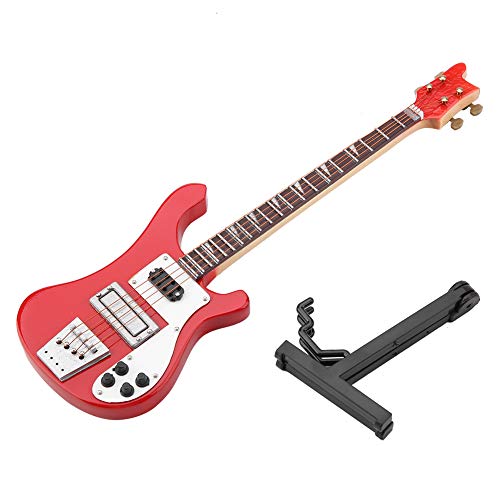 Rot E-bass Modell Miniatur Replik Mini Bass Modell Ornamente Musikinstrument Dekor Sammlung