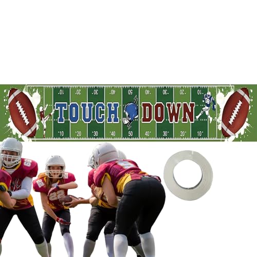 American Football Hofschild – Feldhintergrund Stoff Hofschild – 300 x 45 cm American Football Themen-Flaggen, Touchdown-Banner für Party-Dekorationen, Foto-Requisiten Phasz