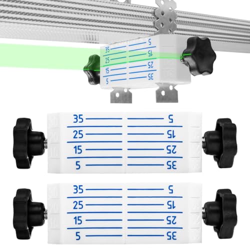 2 x Nivelliersystem für abgehängte Decken, Schnell Montagewerkzeug, Deckennivellierungshalter Profil CD60 ES Gipskartonplatte Regips, Deckenabhänger trockenbau, Direktabhänger, Laser-Zieltafel