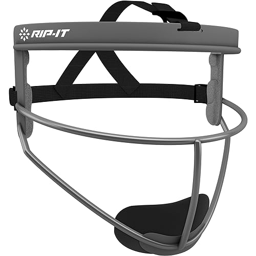 RIP-IT Original Defense Softball-Gesichtsmaske | Leichte schützende Softball-Feldermaske | Jugend | Anthrazit