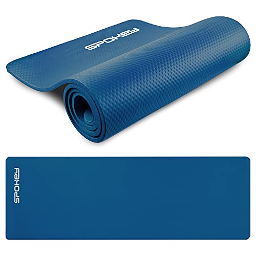 Spokey SOFTMAT Übungsmatte 180 x 60 x 1,5 cm, extra dicker NBR-Schaumstoff | Rutschfest, stabilisierend und sicher | Für Yoga, Pilates, Fitness und Gymnastik, Rehabilitation und Physiotherapie (Blau)