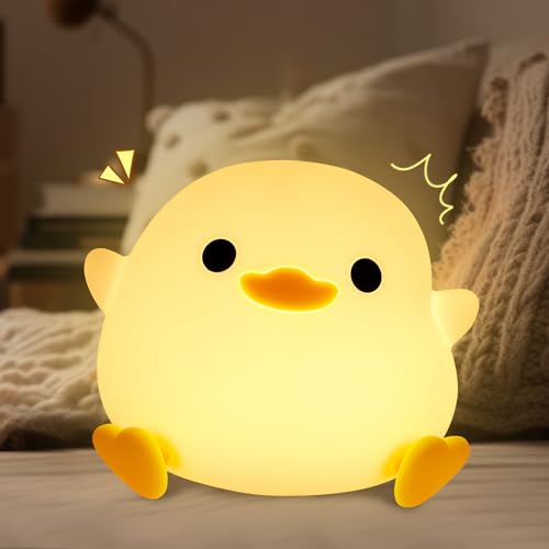 GIACOMO Dodo Duck, LED Ente Nachtlicht Kinder, Kawaii Silikon Cute Enten Lampe Baby Stilllicht Nachtlicht, Dimmbar Touch USB Duck Lamp mit 20 Minuten Timer, Kinderzimmer Babyzimmer KinderGeschenke