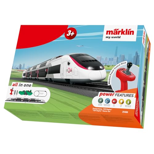 Märklin my world Spielzeugeisenbahn Startpackung “TGV Duplex” 29406 - Französische Zug 63 cm mit elektrischer Steuerung - Elektrischer Hochgeschwindigkeitszug mit Stickern für Kinder ab 3 Jahren