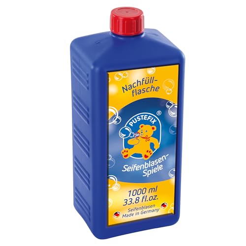 PUSTEFIX - 420869725 Seifenblasen Nachfüllflasche Maxi 1L I Seifenblasenflüssigkeit für bunte Blasen I I extra Flüssigkeit für mehr Bubble Spaß I für Kinder & Erwachsene auf Geburtstag, Hochzeit