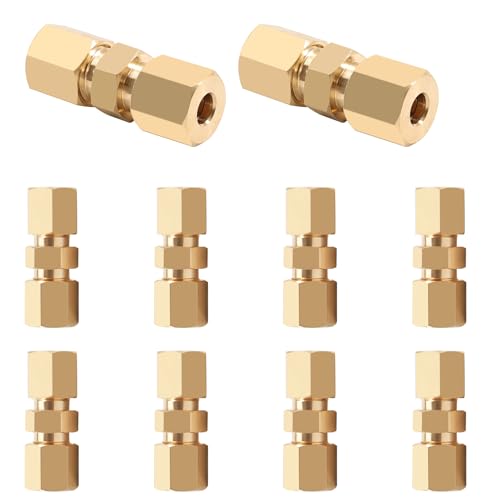 ASOFTY 10 Stück Bremsleitung Verbinder 3/16", 4,75mm Bremsleitungsverbinder Ohne Bördeln, Bremsrohr Armaturen, Verschraubungen Bremsrohr für Bremskabel