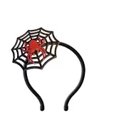 Folat 23856 23856-Happy Spinnennetz, Haarreif Tiara mit Spinne Schwartz mit Rot-Halloween Party, Mehrfarbig