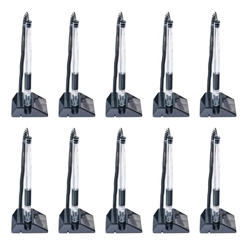 YIZITU 10 Stück Empfangszählerstifte, Schreibtischstifte, schwarze Tinte, Stift für den Schreibtisch, sicherer Stift mit Klebekette und Sicherheitsstifthalter