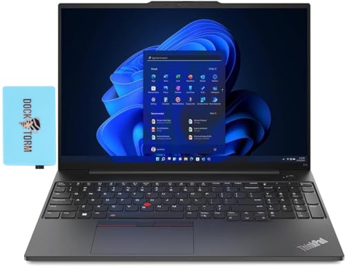 Lenovo ThinkPad E16 GEN 1 16 Zoll Business Laptop 16 Zoll WUXGA (AMD Ryzen 7 7730U 8-Core, 24GB RAM, 2TB PCIe SSD, AMD Radeon, WiFi 6, Bluetooth 5.1, Webcam, Backlit KYB, Win 11P) w/Dockztorm Hub