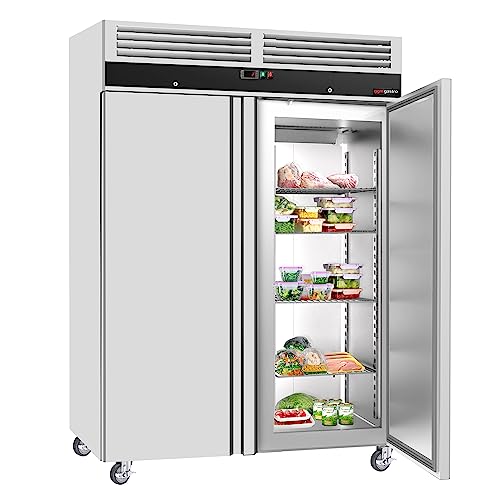GGM Gastro | KS1200ND | Kühlschrank Edelstahl ECO - 1200 Liter - mit 2 Türen