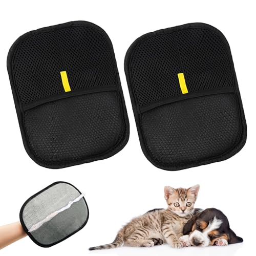 JIEBAO 2 Stück Fellmagnet Handschuhe, Pet Hair Remover Glove, Wiederverwendbare Tierhaarentferner Handschuh, Pet Handschuhe Für die Pflege und Entfernung Unerwünsch für Glattes und Gesundes Fell
