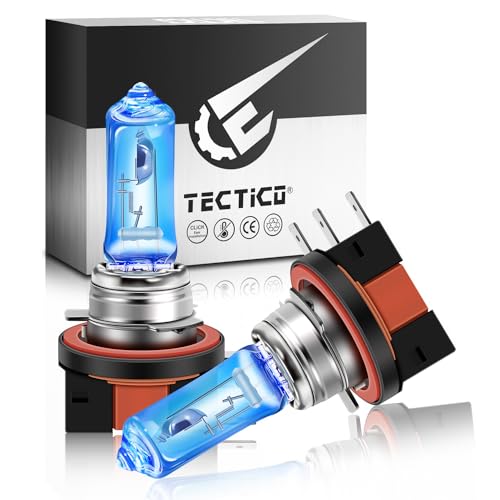TECTICO H15 12V 15/55W Tagfahrlicht 5000K Warmweiß +150% Ultra Heller E4 Prüfzeichen Halogen Glühbirnen DRL Autolampen Ersatz, 2 Stücke