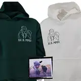 Bestickter Personalisierte Geschenke für Frauen und Männer-Weihnachtspullover-Beste Freundin Geschenke für ihn-jahrestag-Mama-Papa-Foto Geburtstagsgeschenk-Partner Geschenke-oversize damen Hoodie