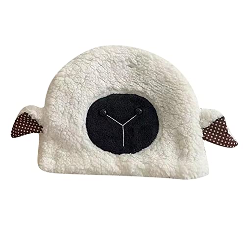 Cokbyavla Cap Mit Ohrenschutz winddichter Hut-Skireiten-Fleece-Wärmer-Nette Karikatur-Schaf-Ohr-Hut-Nette Kappe für Frauen-Mädchen Hut Mit Ohrenklappen (White, One Size)