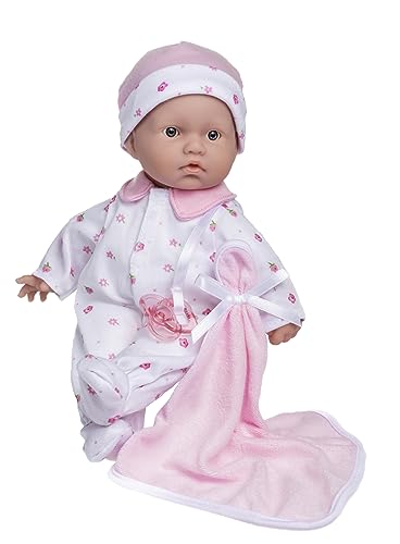 JC Toys La Baby Kaukasisches Babypuppen-Set - Weiche 28 cm Babypuppe, Waschbar, Abnehmbares rosa Outfit mit Hut, Decke & Schnuller, Für Kinder ab 12 Monaten