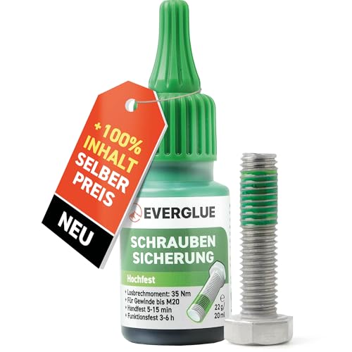 Everglue Schraubensicherung anaerob hochfest schwer demontierbar bis M20-Gewinde 22g Dosierflasche