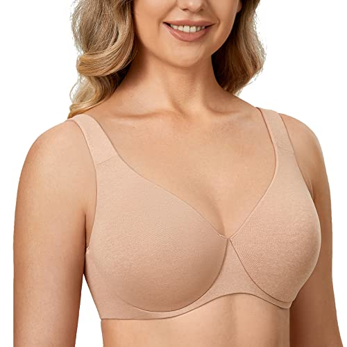 DELIMIRA AISILIN Damen Minimizer BH mit Bügel ohne Polster Vollschalen Große Größen Unterwäsche Haferflockenheide 95E